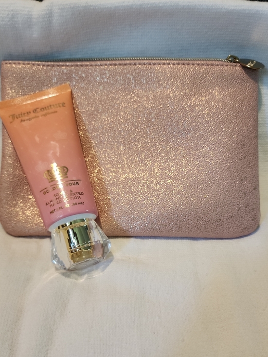 Juicy Couture Other - Juicy Couture Golden Hour Hand Cream. Ipsy Sparkle Pink Cosmetic Pouch